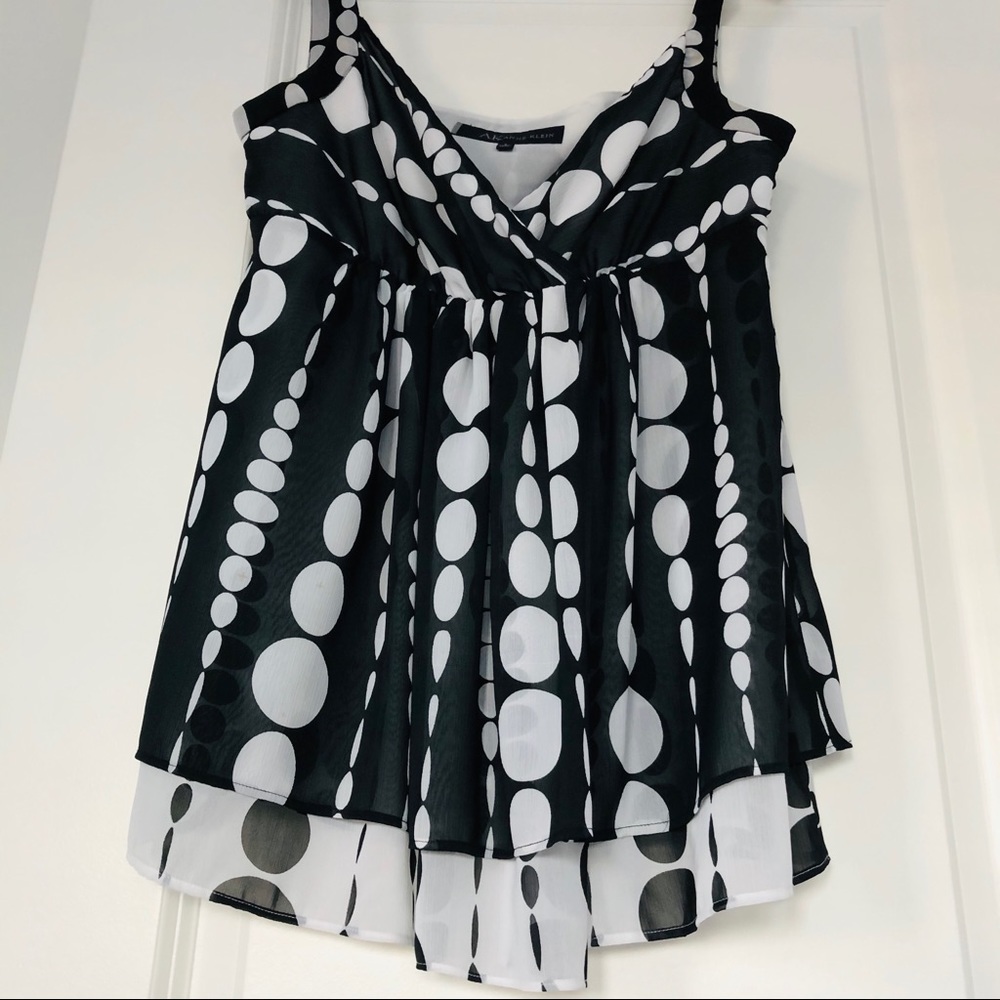 Anne Klein Top Graphic Black and White Cami Size S